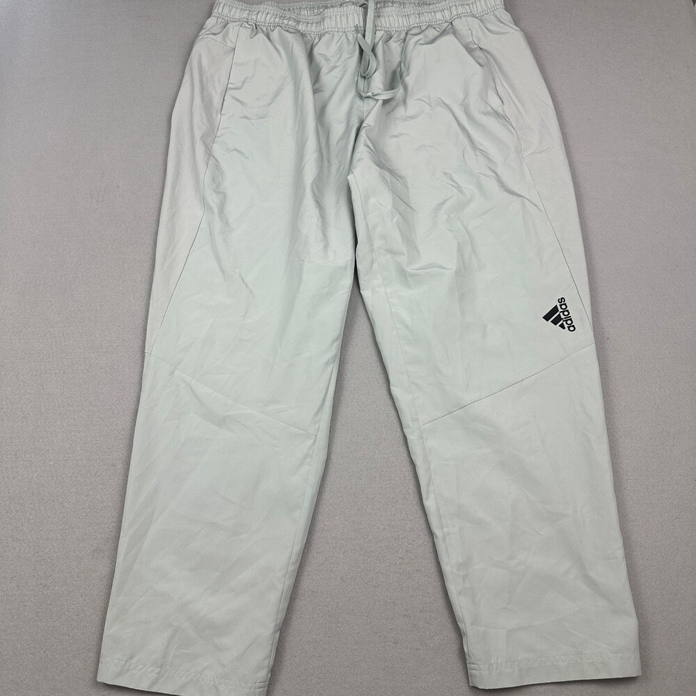 Adidas Pants Men 3XL Gray Solid Aeroready Windbreaker Lightweight Pockets XXXL